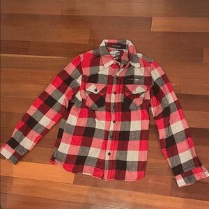 Vans Men's Red and Black Plaid Button Down Shirt